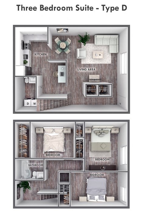 Floor plan for 3 beds, 1.5 baths, 1122 sqft